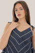 Striped bias cut top with thin straps